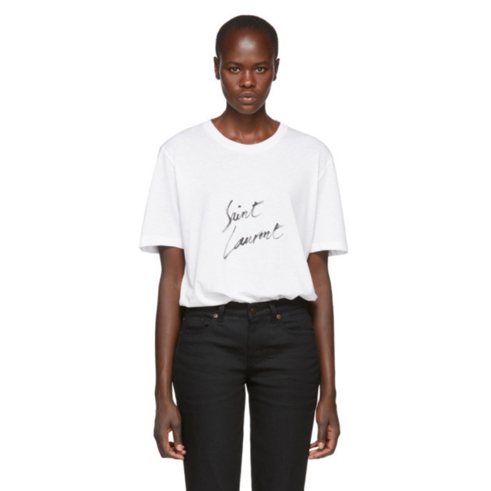 Saint Laurent YSL white oversized T-shirt XS